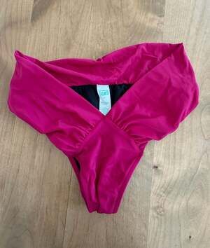 Sports Illustrated Swim Hot Pink Ruched High-Waisted Bikini Bottom